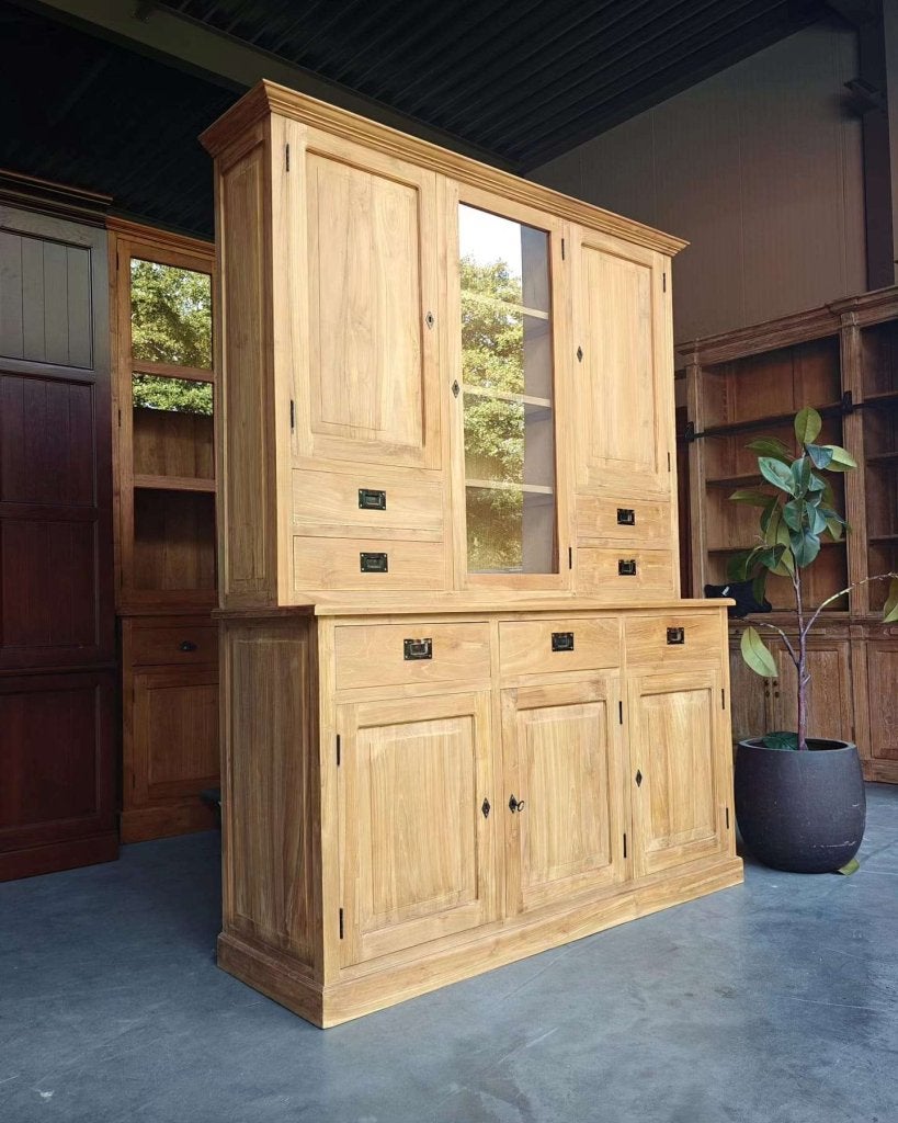 Teakhouten buffetkast | gesloten deuren | Voorraadkast #8984, Gebruikt, 100 tot 150 cm, -, 200 cm of meer