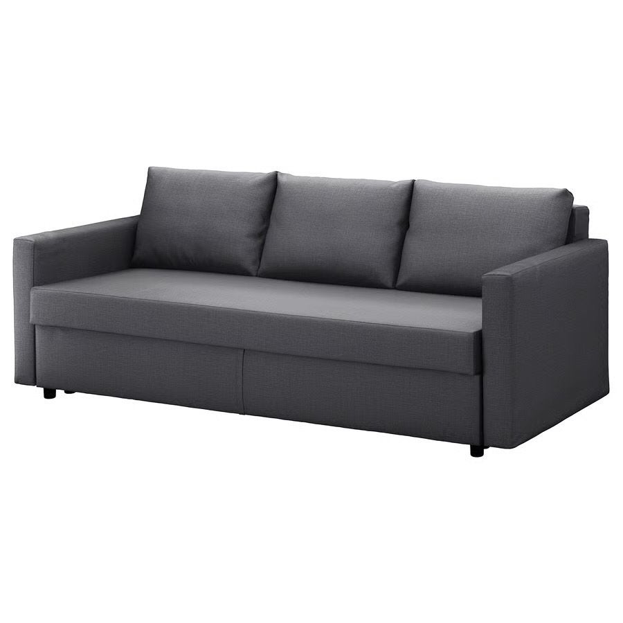 IKEA FRIHETEN 3-zitsslaapbank, Skiftebo donkergrijs, Ophalen, Gebruikt, Tweepersoons, Overige maten