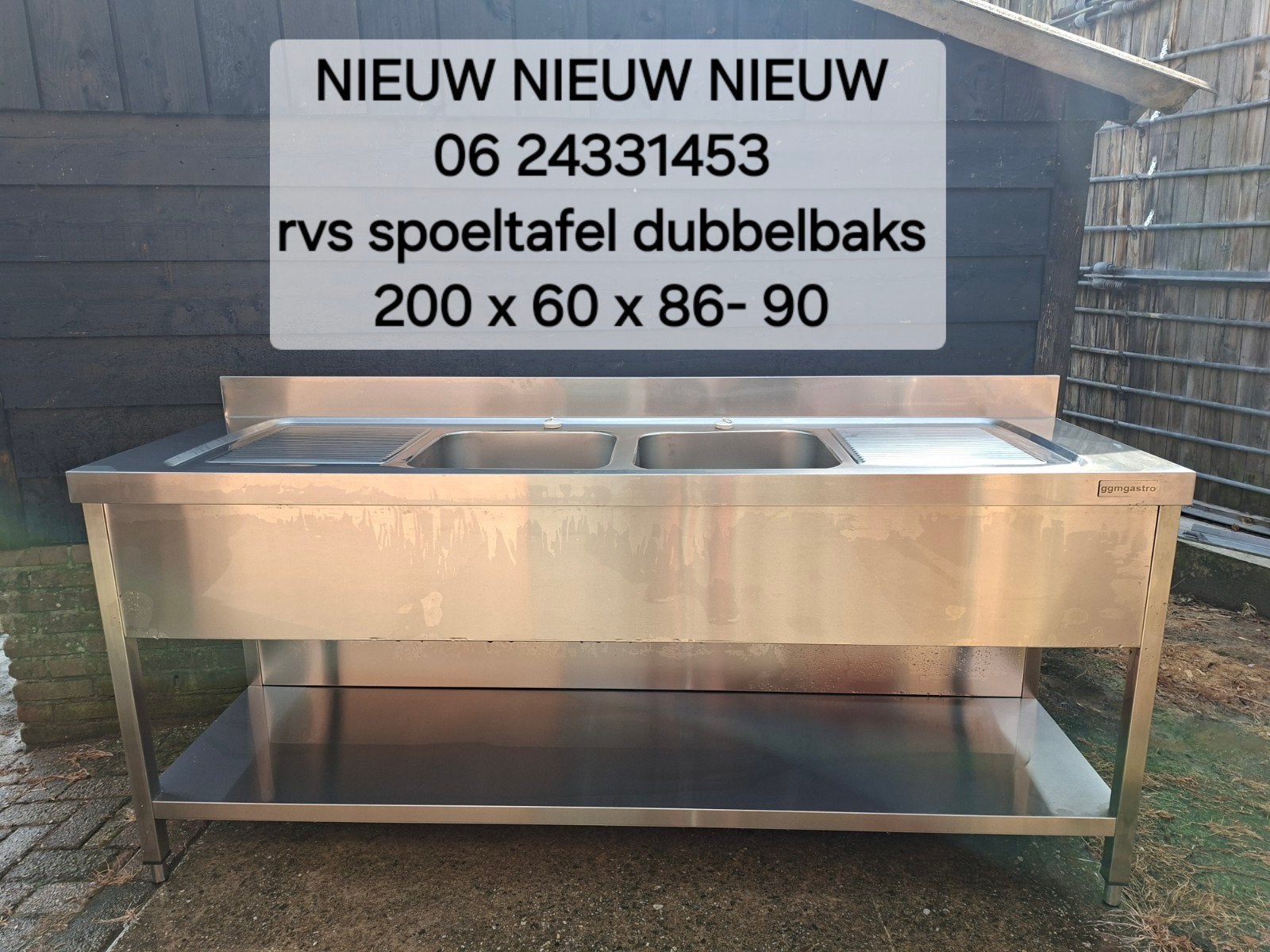 nieuw nieuw/ spoeltafel rvs dubbelbaks/ nieuw nieuw, Ophalen, Nieuw