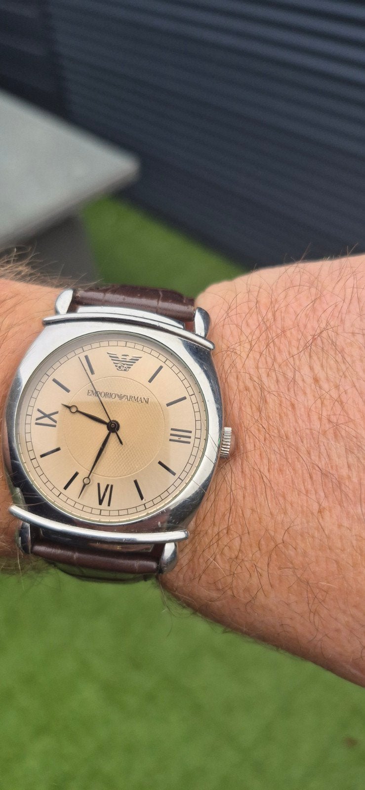 Vintage Armani Herenhorloge - Loopt Perfect, Nieuwe Batterij, Ophalen of Verzenden