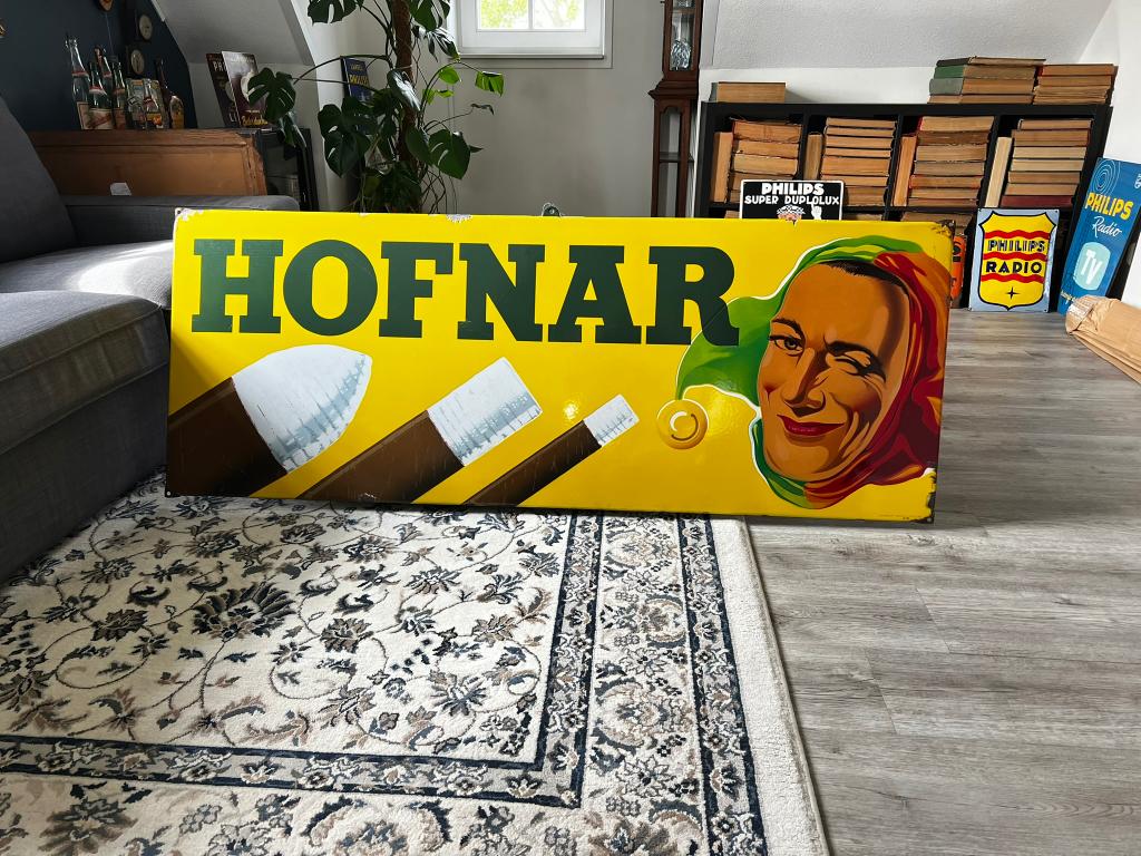 Te koop: groot Hofnar reclamebord Langcat, Ophalen, Zo goed als nieuw, Reclamebord