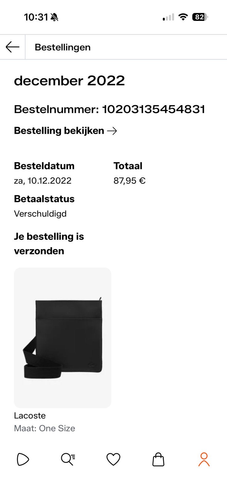 Messenger bag Lacoste, Verzenden, Nieuw, Zwart, Overige merken