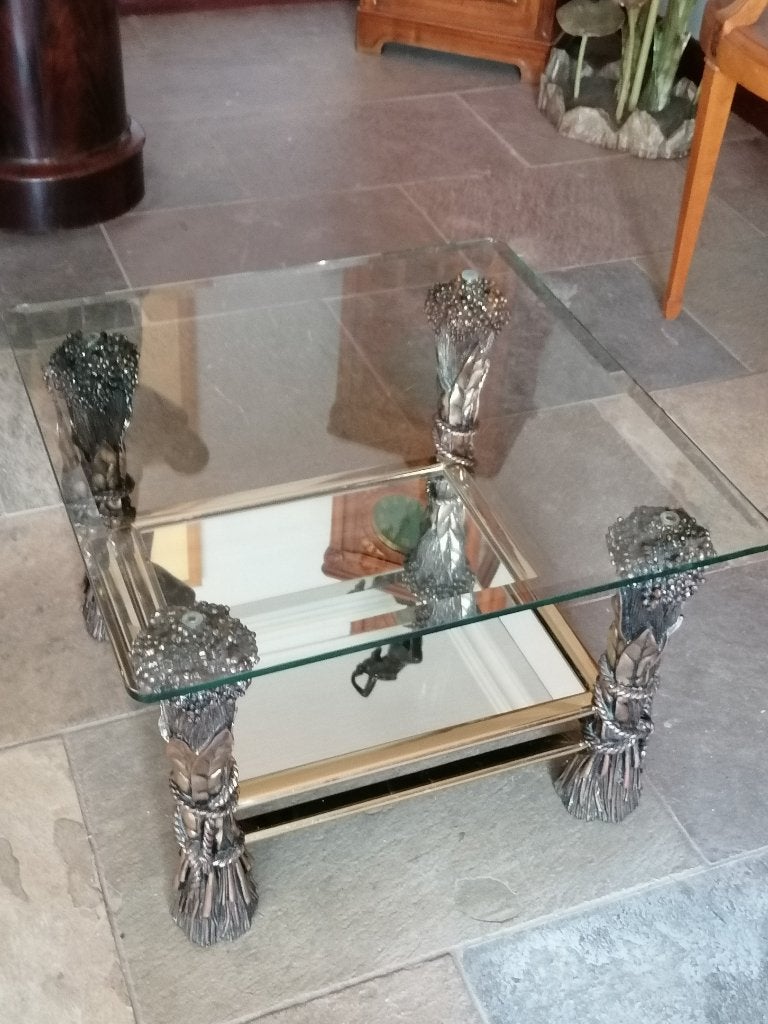 oude bronzen Hollywood regency tafel, Ophalen