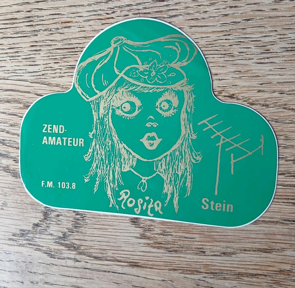Sticker piraat amateurzender radio Rosita fm 103.8 STEIN, Ophalen of Verzenden, Zo goed als nieuw