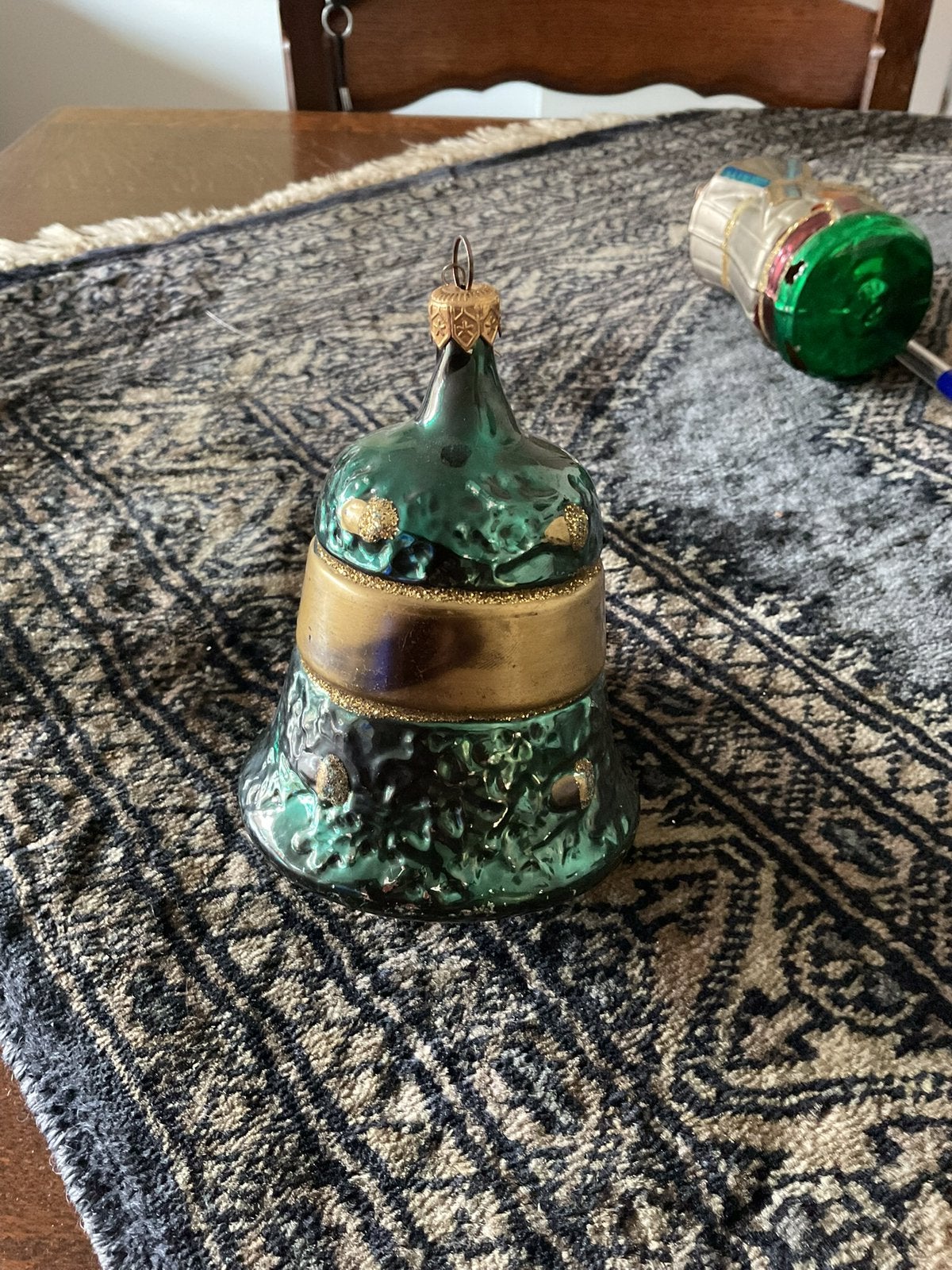 Vintage glazen kerstbal, Ophalen of Verzenden, Gebruikt