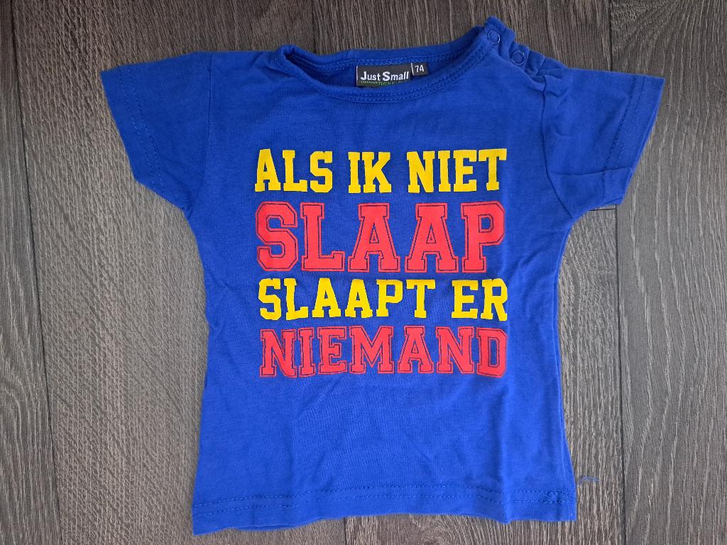 Jongens Shirt  Just Small  - 74  jusa17, Kinderen en Baby's, Babykleding | Maat 74, Ophalen of Verzenden, Zo goed als nieuw, Just small