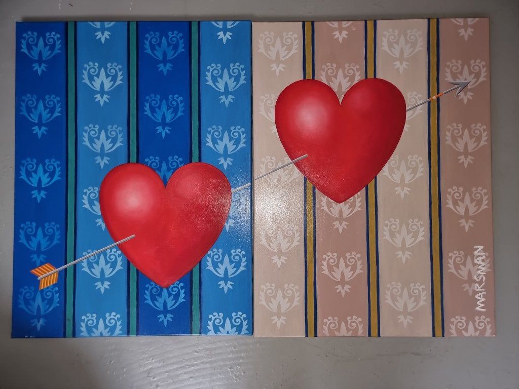 Origineel groot werk op doek van Jean-Paul Marsman  LOVE, Antiek en Kunst, Ophalen
