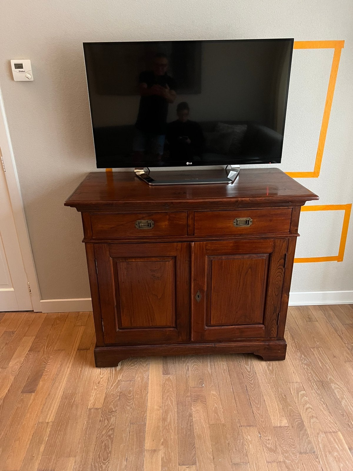 Dressoir/ TV kast massief teak, Ophalen, Gebruikt, Koloniaal, Teakhout