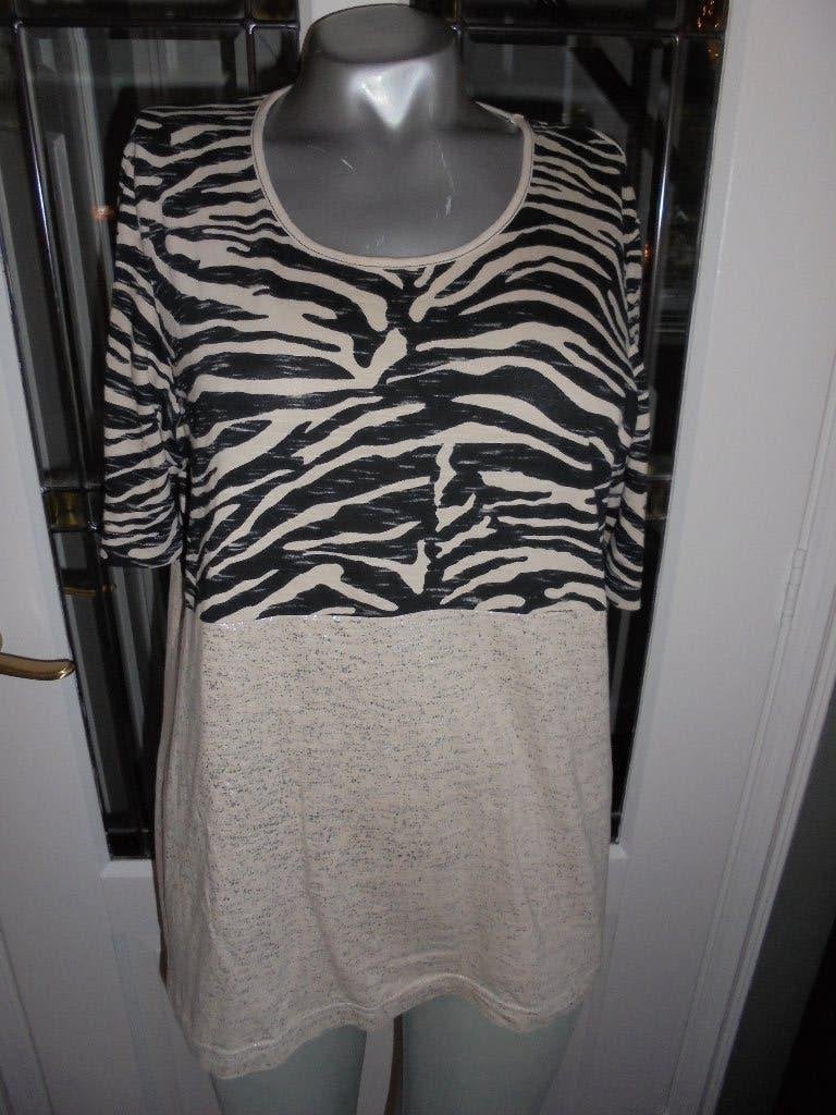 Gerry Weber mooi shirt creme glim en zwart, Maat 38/40 (M), Zwart, Ophalen of Verzenden, Zo goed als nieuw