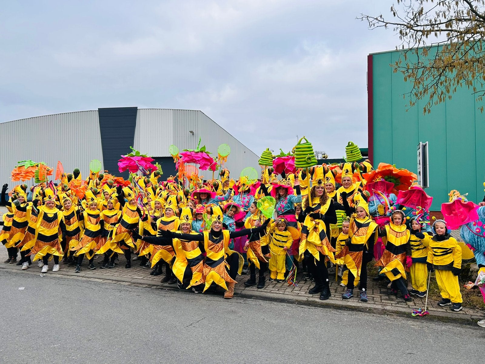 Grote loopgroep carnaval thema bijen en imkers, Ophalen, Zo goed als nieuw, Maat 46/48 (XL) of groter, Carnaval