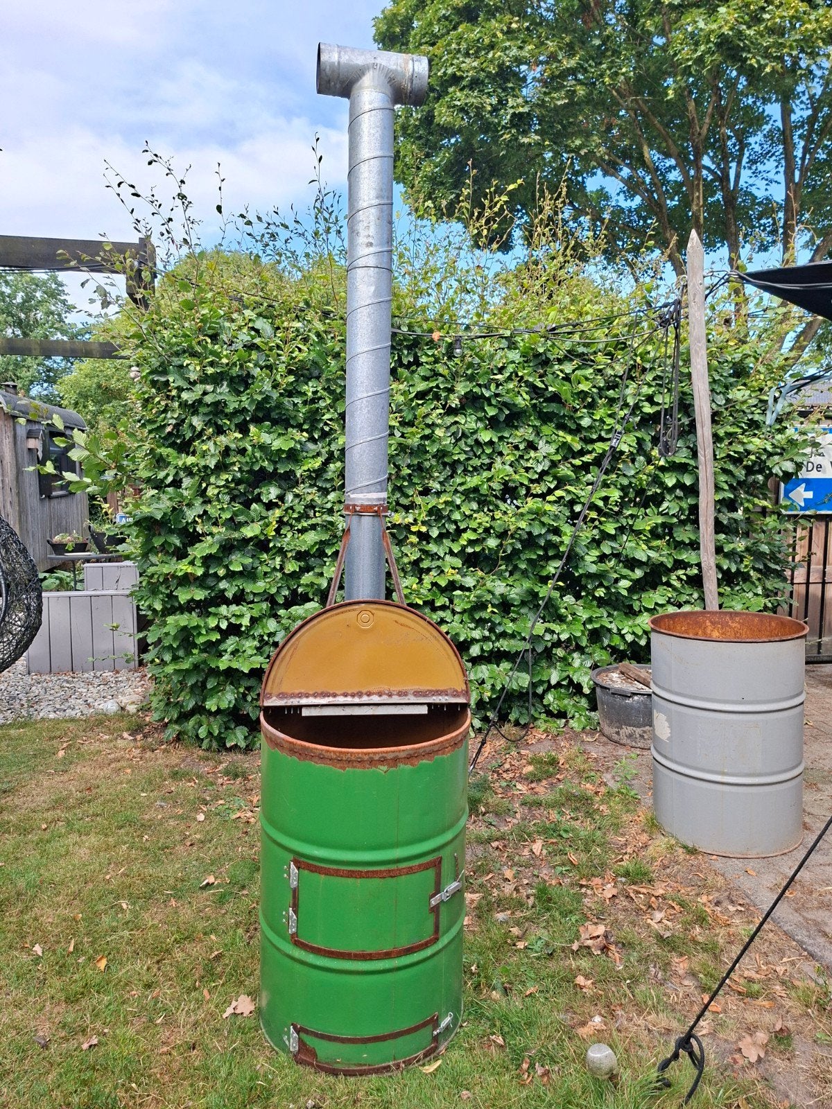 olievat brandwonden bbq, Tuin en Terras, Ophalen, Gebruikt