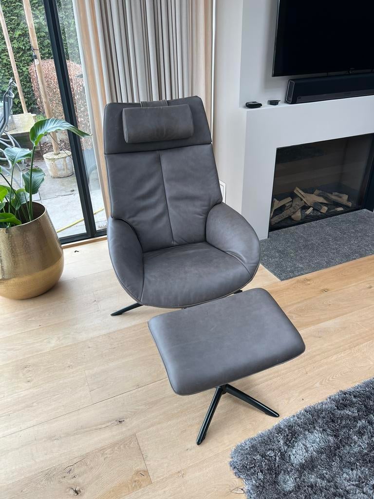 Luxe Prominent Relaxfauteuil | Leer | Nieuwstaat, Huis en Inrichting, Fauteuils, Zo goed als nieuw, Leer, 50 tot 75 cm, 75 tot 100 cm