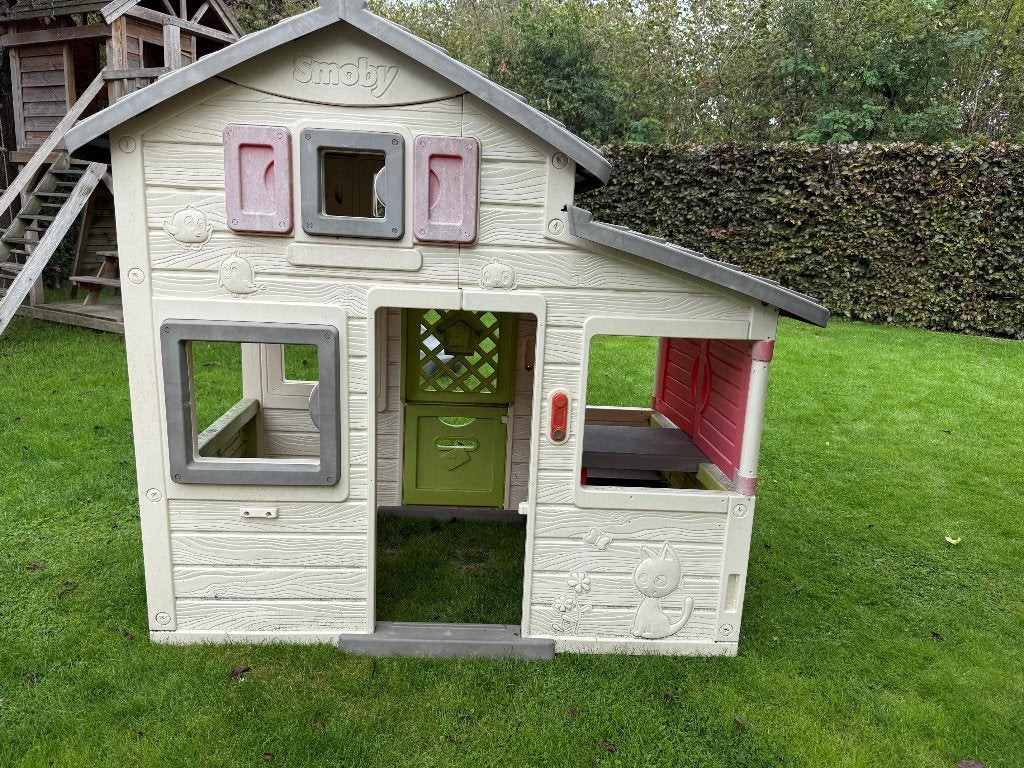 Smoby speelhuis + glijbaan, Ophalen, Gebruikt, Kunststof