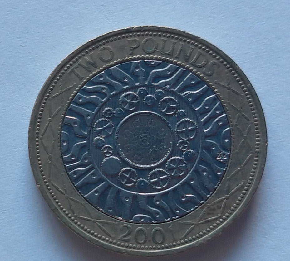 two pounds 2001 munt, pre owned, circulated, volgnr 173, Ophalen of Verzenden, Overige landen, Losse munt