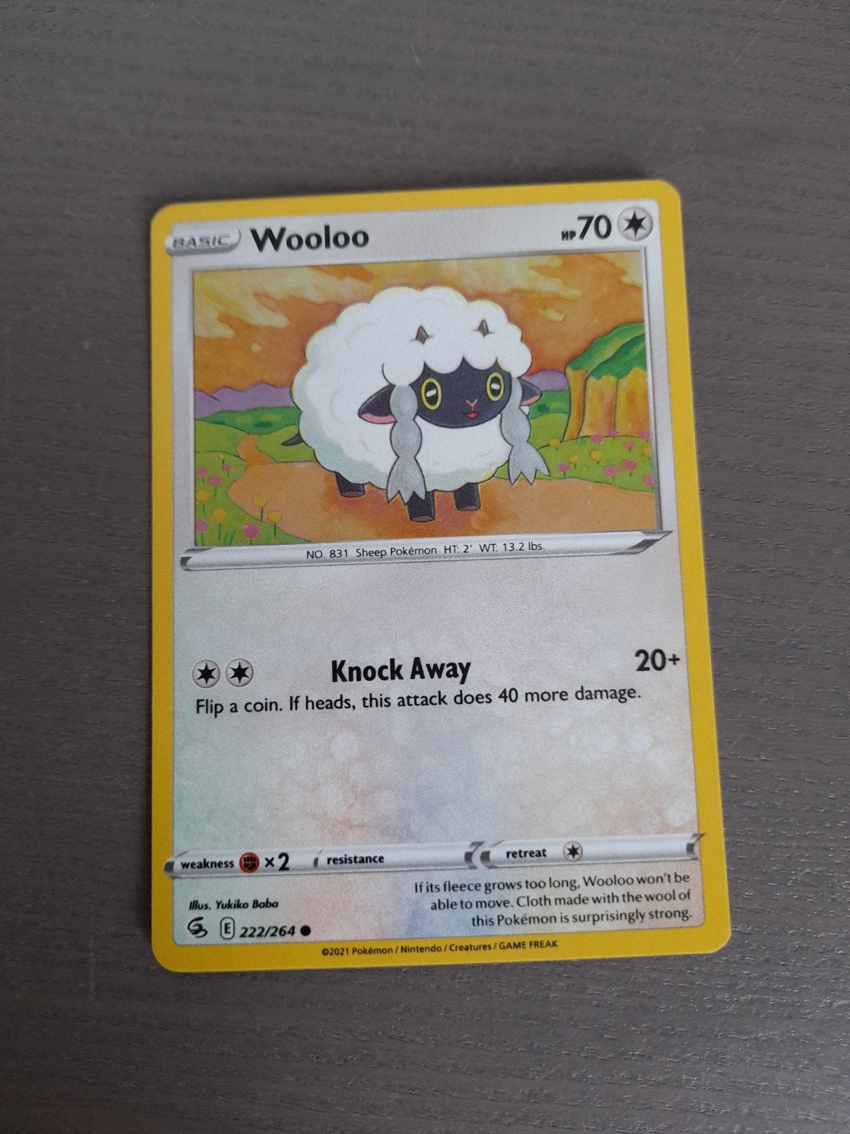 fusion strike 222/264 wooloo cosmos holo, Ophalen of Verzenden, Gebruikt, Losse kaart, Foil