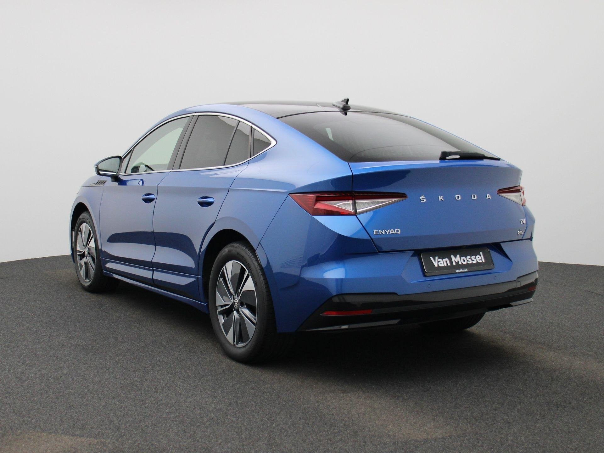 Skoda Enyaq Coupé iV 80 | SOH 95,78% | PANORAMADAK | STUURV, Auto's, Automaat, 12 maanden, Achterwielaandrijving, Blauw