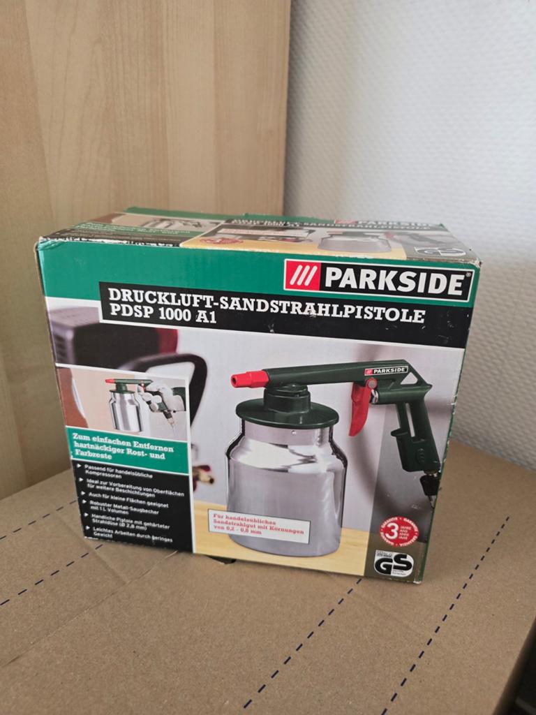 Parkside PDSP 1000 A1 Druk-lucht Zandstraalpistool, Doe-het-zelf en Verbouw, Gereedschap | Handgereedschap, Ophalen, Nieuw