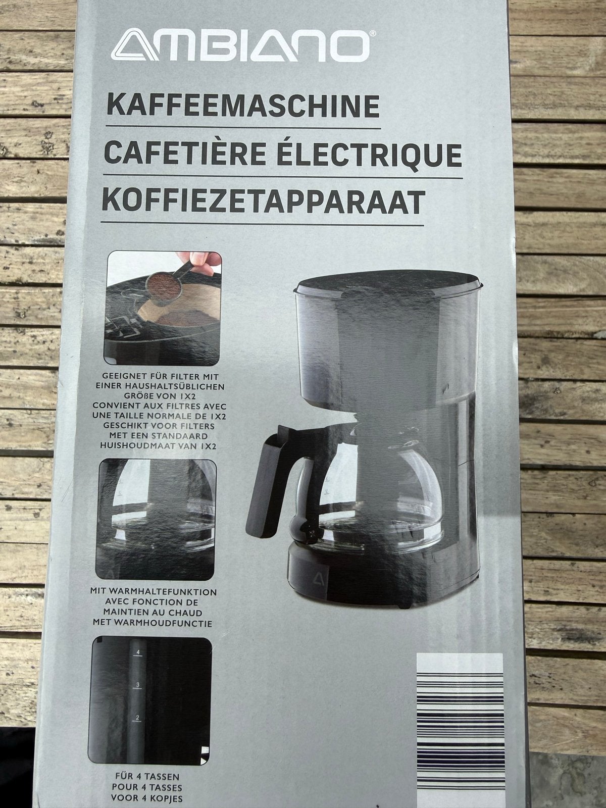 Compact Koffiezetapparaat 600W - Ideaal voor Vakantie, Ophalen, Gemalen koffie, 2 tot 4 kopjes, Koffiemachine