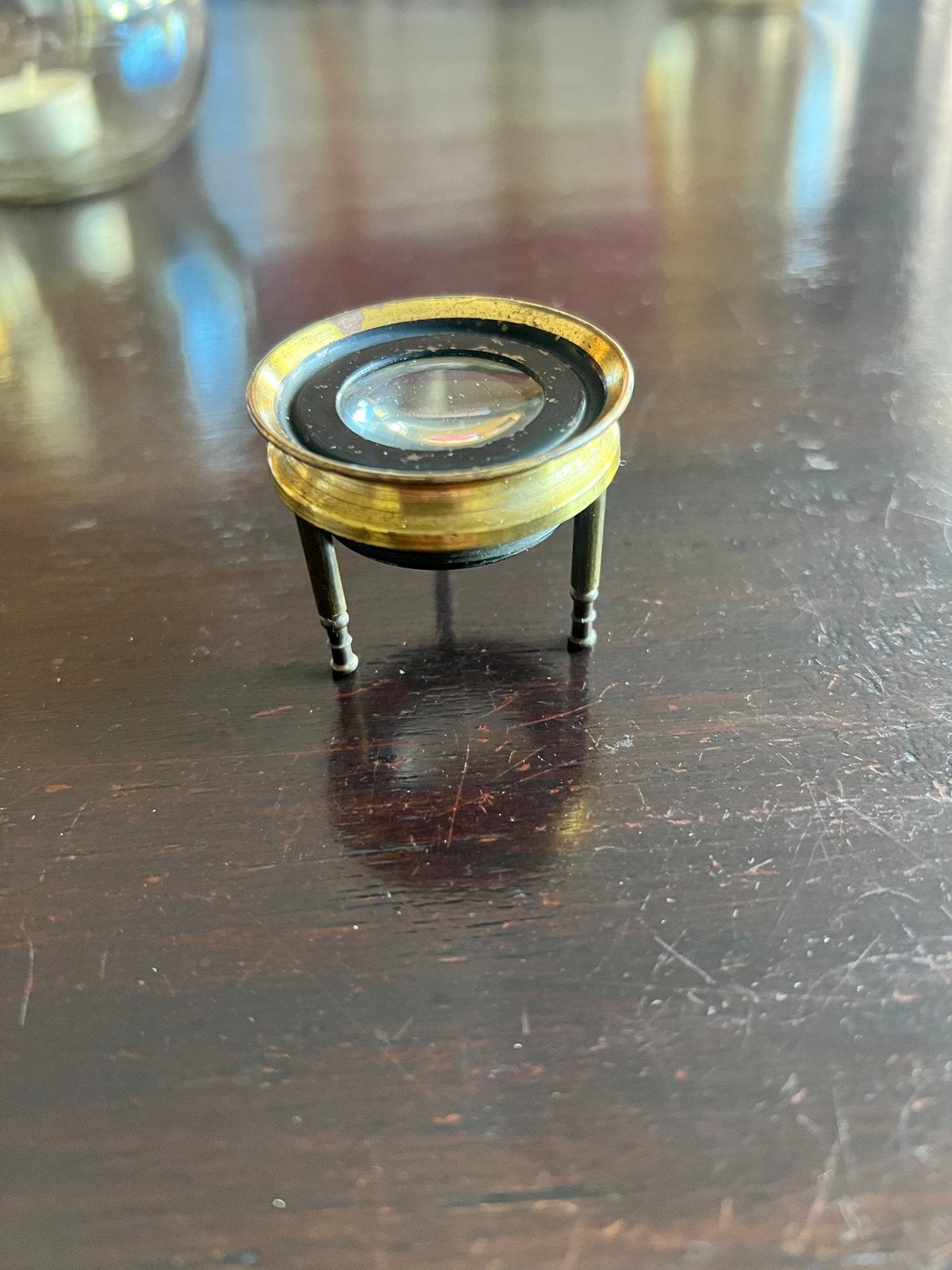 Antieke vergrootglas op statief, Ophalen, Gebruikt, Vergrootglas of Loep