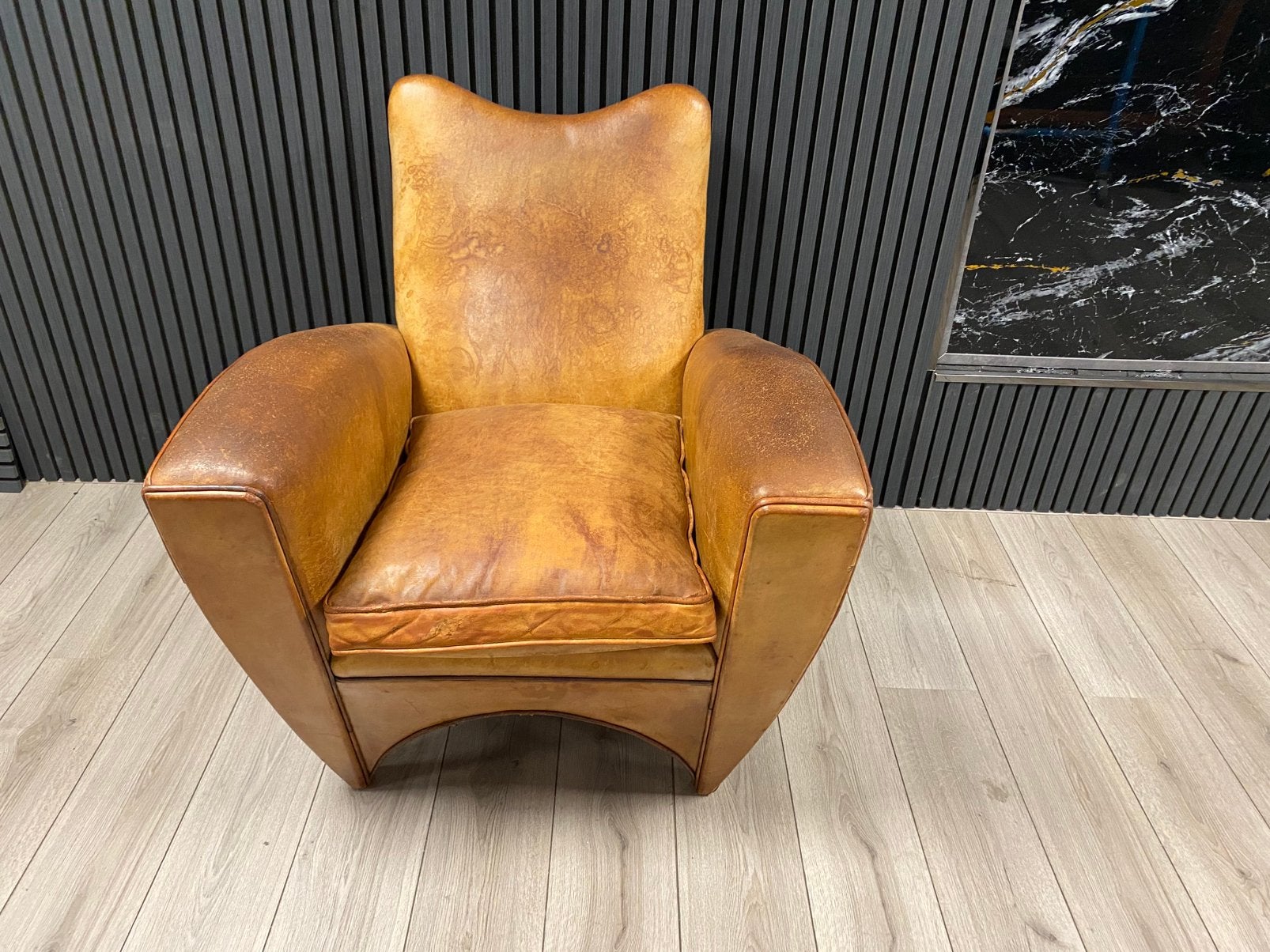 Bart van Bekhoven schapen leren fauteuil !!!, Ophalen, Bart van Bekhoven, Gebruikt, 75 tot 100 cm