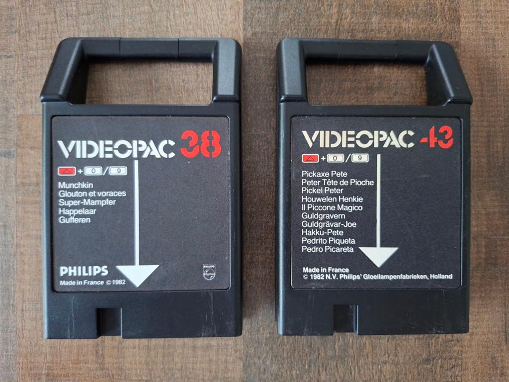 Philips Videopac Munchkin en Pickaxe Pete, Spelcomputers en Games, Spelcomputers | Overige, Ophalen of Verzenden, Gebruikt