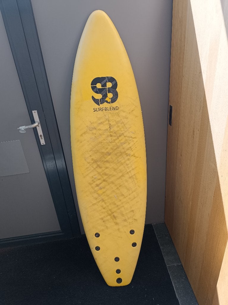 6 feet shortboard softtop surfboard surfplank golfsurfen, Ophalen, Gebruikt, Shortboard, Met vinnen