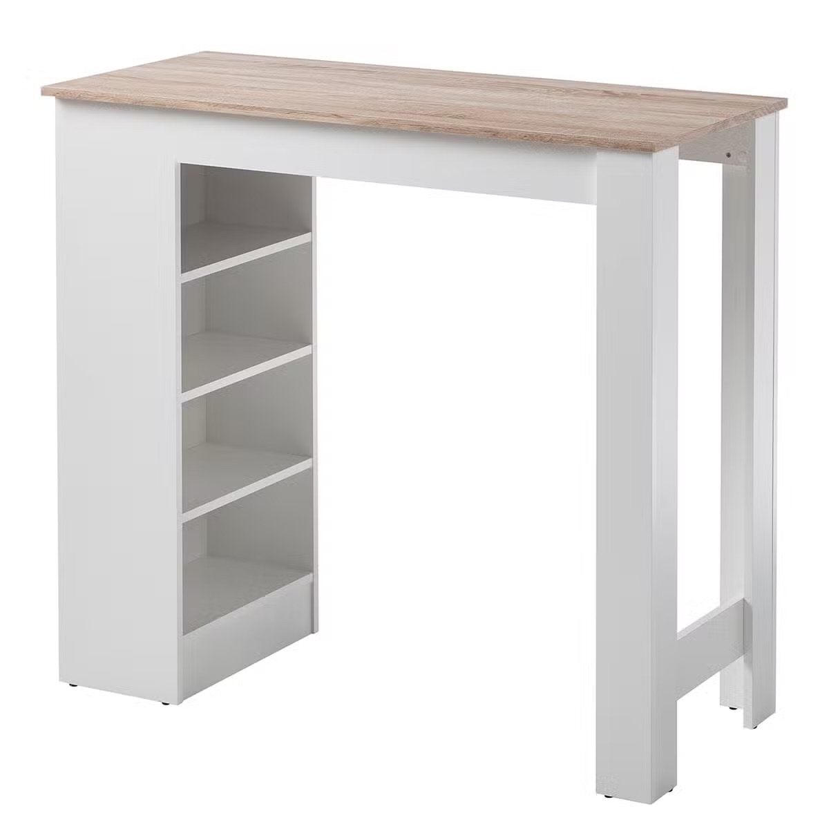 Nieuwe Bartafel met Opbergvakken - Wit/Hout, Ophalen of Verzenden, Nieuw