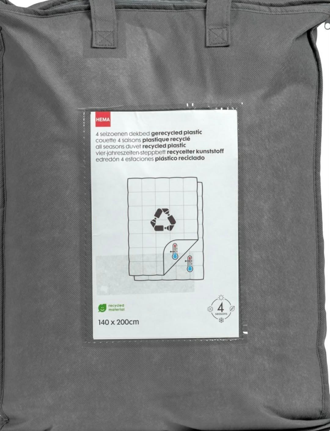 HEMA 4 seizoenen dekbed 140x200, Ophalen, Eenpersoons, Wit, Zo goed als nieuw