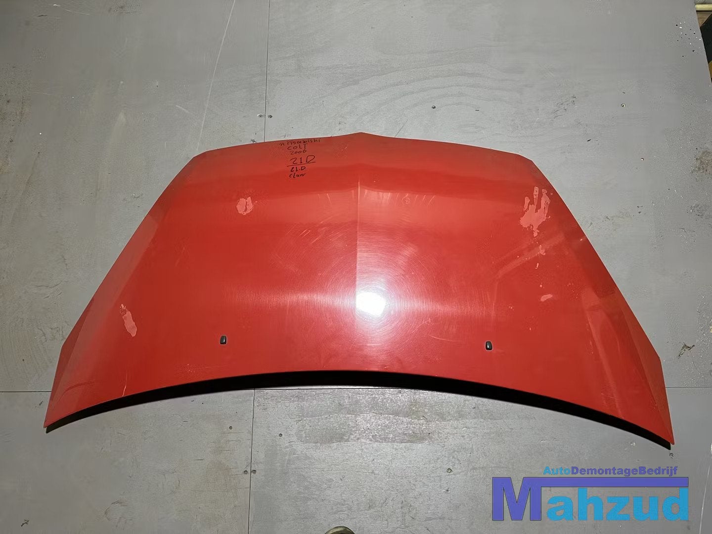 MITSUBISHI COLT 6 rood 21D Motorkap 2002-2012, Info@mitsubishi-motors.com, Gebruikt, Mitsubishi Motors Corporation, Ophalen of Verzenden