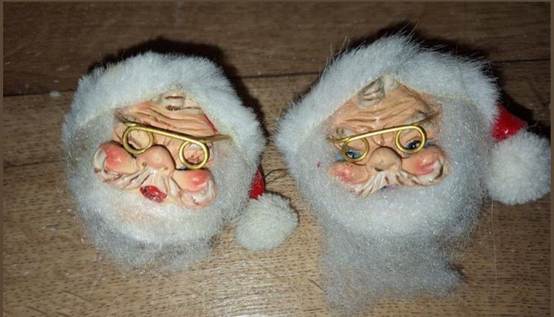 3 x kerstman hoofd/ hanger, Ophalen