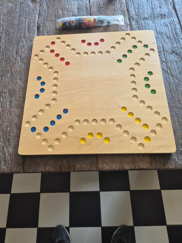 Houten  orginele keezenvordspel met Pionnen, Hobby en Vrije tijd, Gezelschapsspellen | Bordspellen, Drie of vier spelers, Ophalen of Verzenden