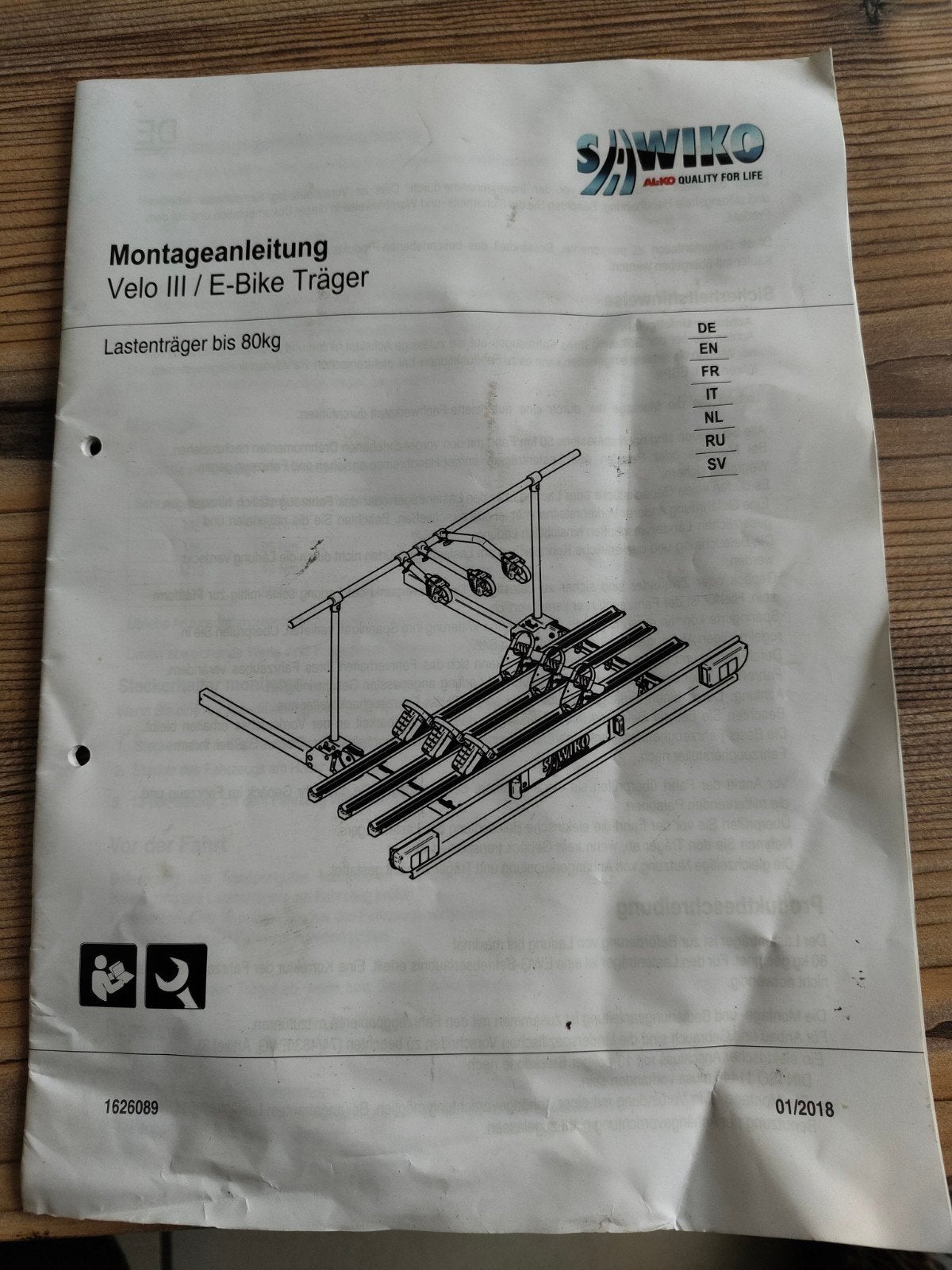 Fietsenrek op chassis van camper, Caravans en Kamperen, Camper-accessoires, Ophalen