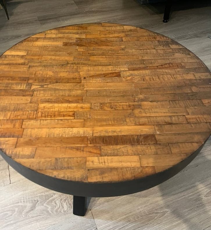Stoere salontafel diameter 74 cm, Huis en Inrichting, Tafels | Salontafels, Ophalen, Gebruikt, Rond, 50 tot 100 cm