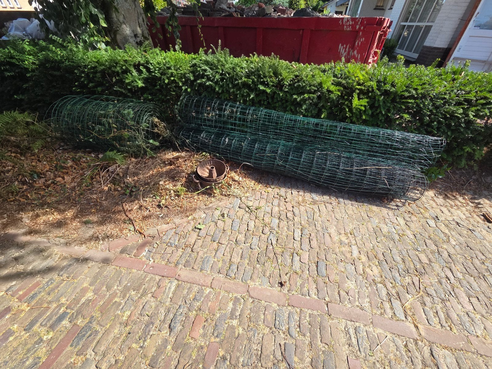 Groen gaashekwerk, diverse rollen (alleen nog hoge variant), Tuin en Terras, Ophalen, Gebruikt, IJzer, Gaashekwerk