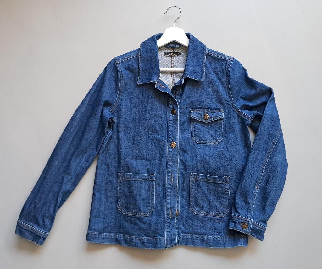 King Louie denim jasje maat L, Kleding | Dames, Jasjes, Kostuums en Pakken, Blauw, Maat 42/44 (L), Ophalen of Verzenden, Zo goed als nieuw