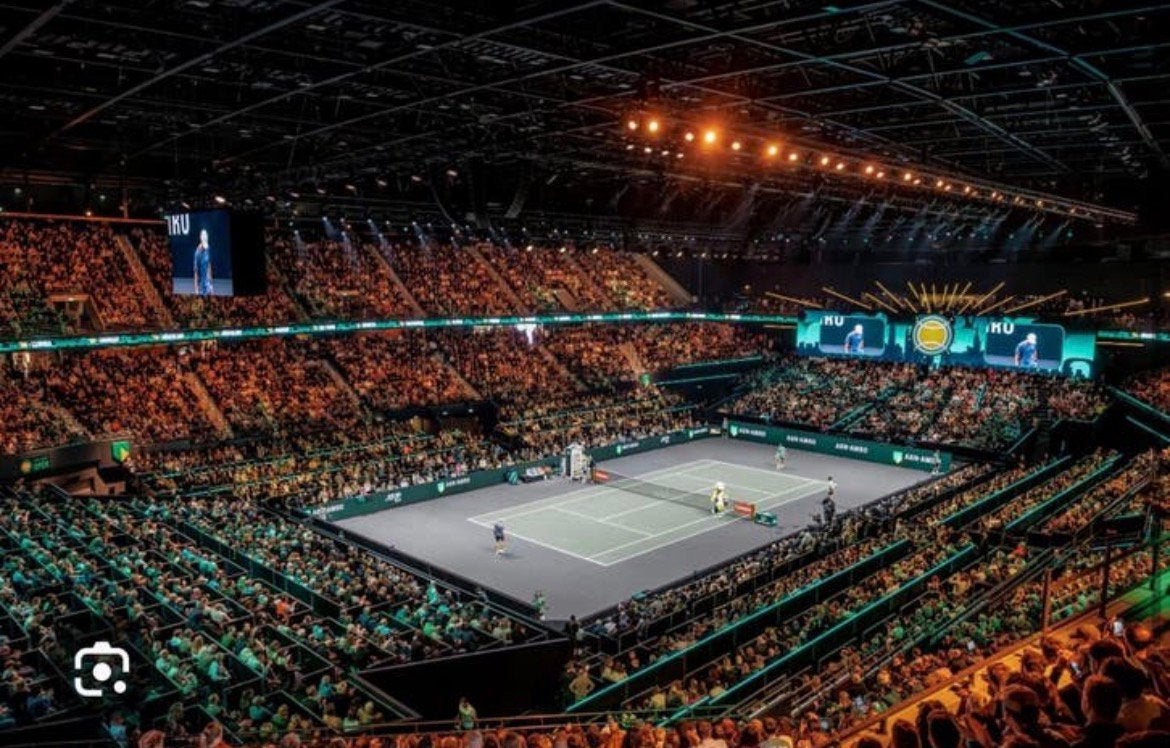 2 of 4 tickets naast elkaar courtside finale ABN AMRO tennis, Twee personen, Februari