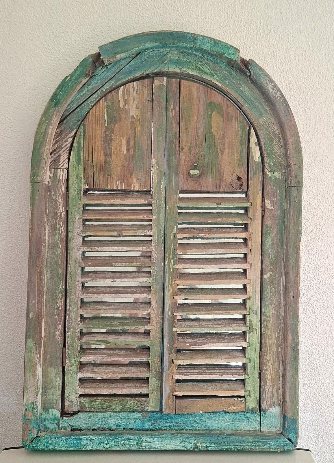 Decoratieve Louvre Spiegel met Luiken - Mediterrane Stijl, Ophalen, Overige vormen, Minder dan 50 cm, Minder dan 100 cm