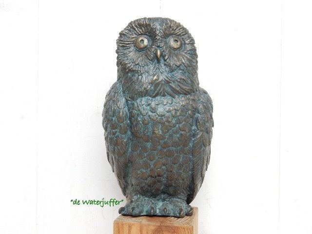 123* Bronzen baby sneeuwuil (Boven €75 geen verzendkosten), Tuin en Terras, Ophalen of Verzenden, Nieuw, Overige materialen, Dierenbeeld
