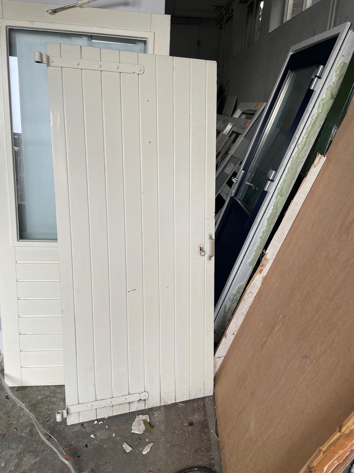 Witte houten deur, Ophalen, Gebruikt, 80 tot 100 cm, Minder dan 200 cm
