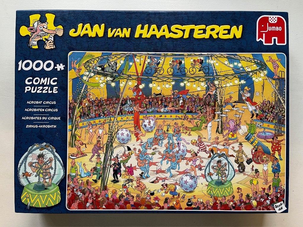 Jan van Haasteren 1000 - Acrobaten Circus, Ophalen of Verzenden, 500 t/m 1500 stukjes, Zo goed als nieuw, Legpuzzel