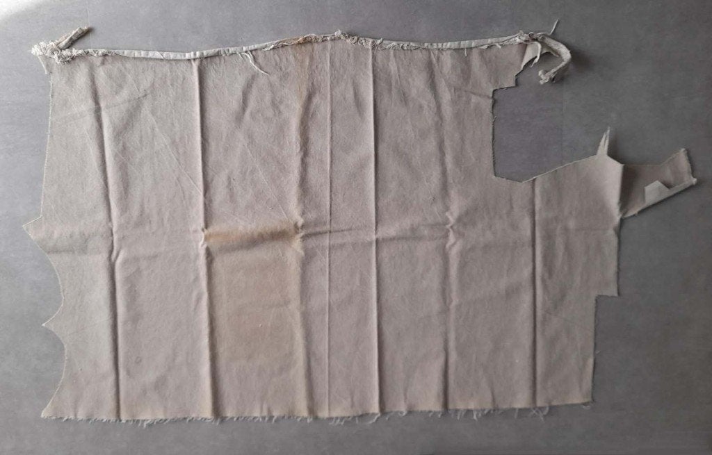 Beige / zandkleurige coupon SPIJKERSTOF, Hobby en Vrije tijd, Stoffen en Lappen, Beige, Nieuw, Ophalen of Verzenden, 30 tot 120 cm