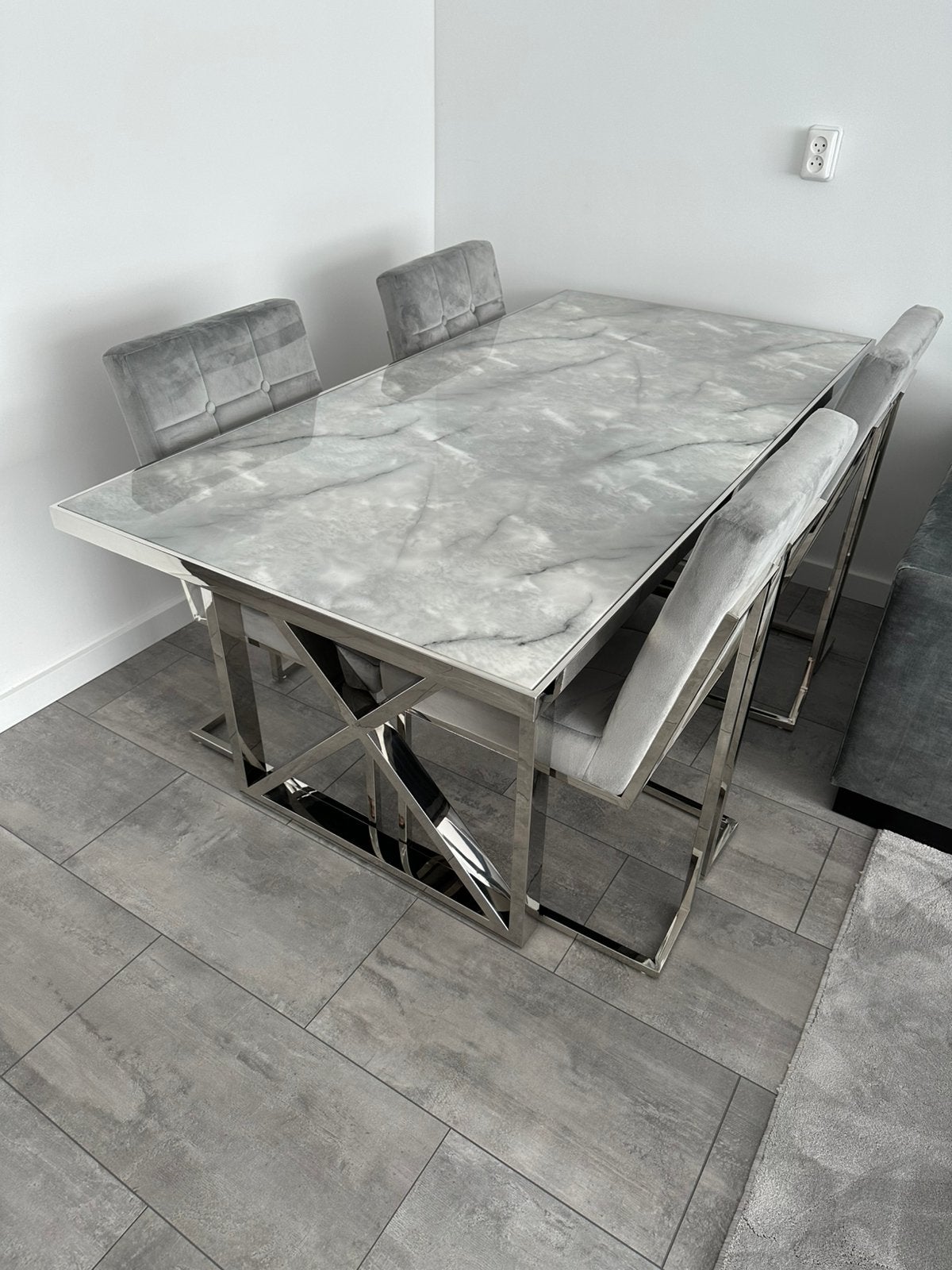 Luxe marmeren eettafel 180x90 cm, Huis en Inrichting, Ophalen, Gebruikt, 150 tot 200 cm, Rechthoekig