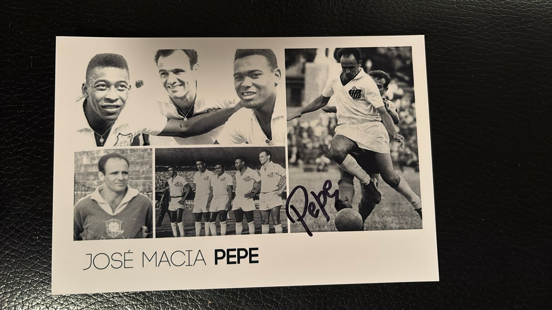 PEPE (1935) SANTOS FOTO met echte handtekening, Verzenden, Zo goed als nieuw, Buitenlandse clubs, Overige typen