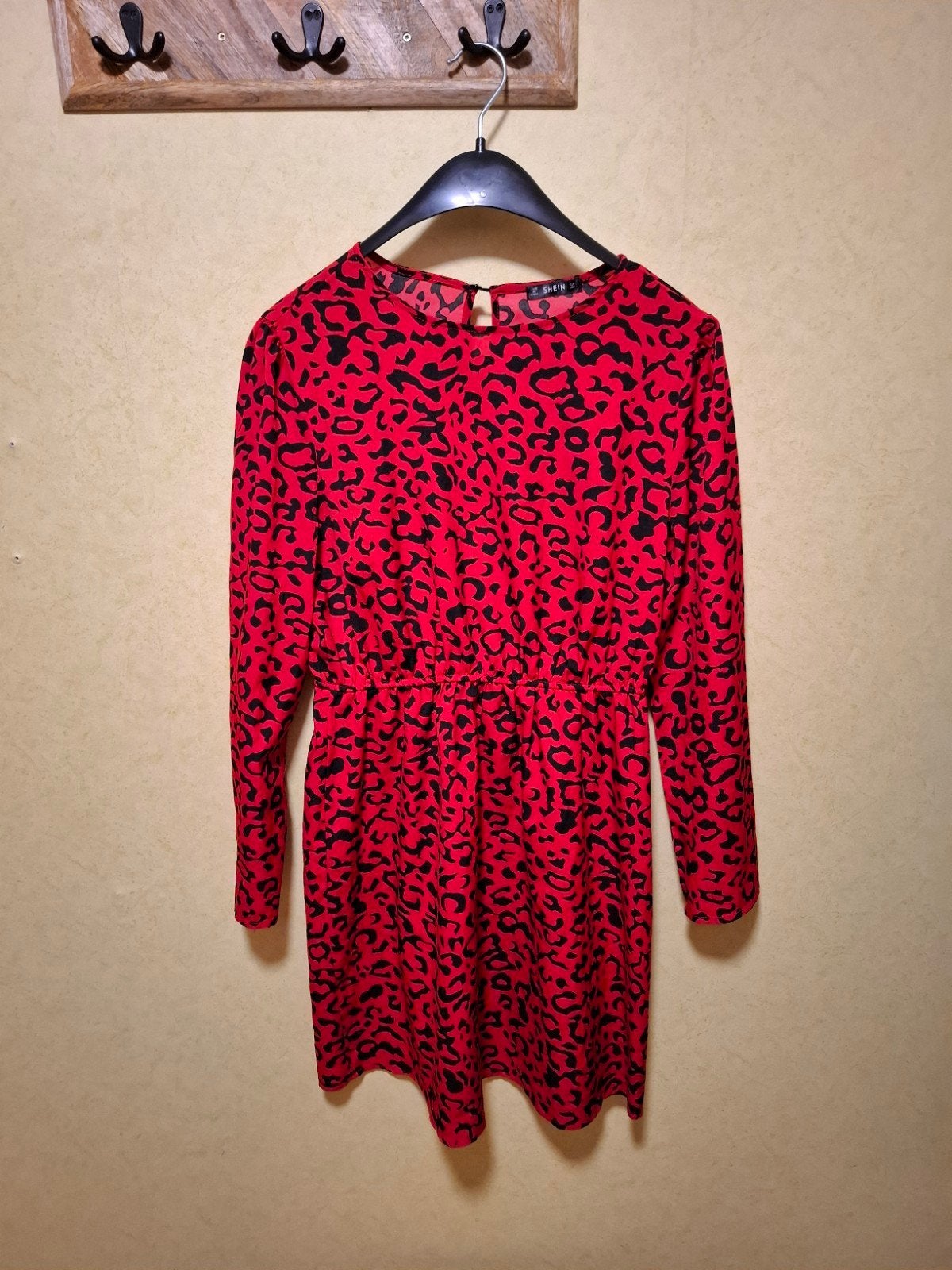 Rood zwart Shein zomerjurkje maat L, Maat 42/44 (L), Ophalen of Verzenden, Gedragen, Boven de knie