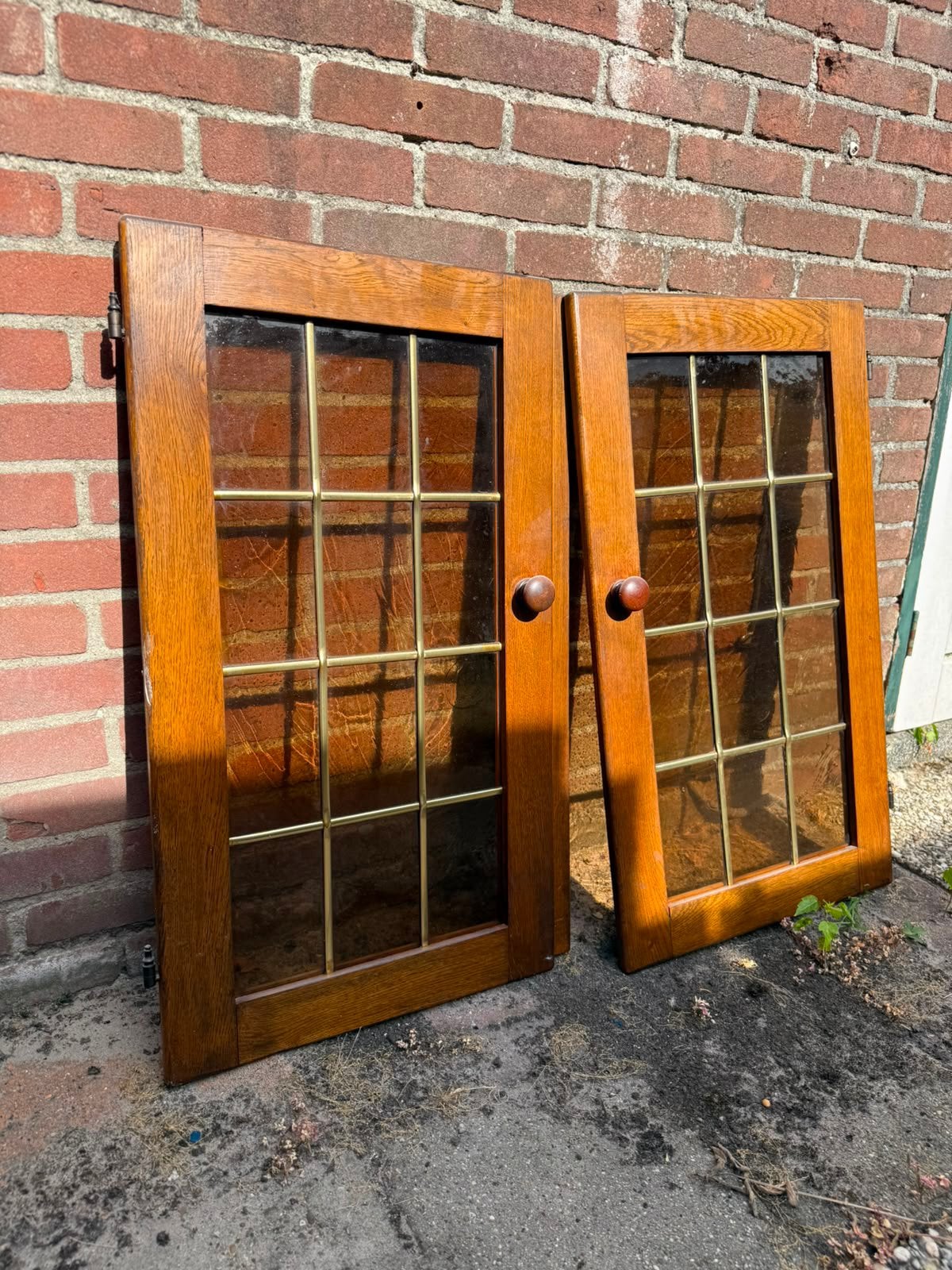 Kast deuren 2 grote met glas 2 kleine zonder glas, Ophalen, Gebruikt, Minder dan 80 cm, Binnendeur