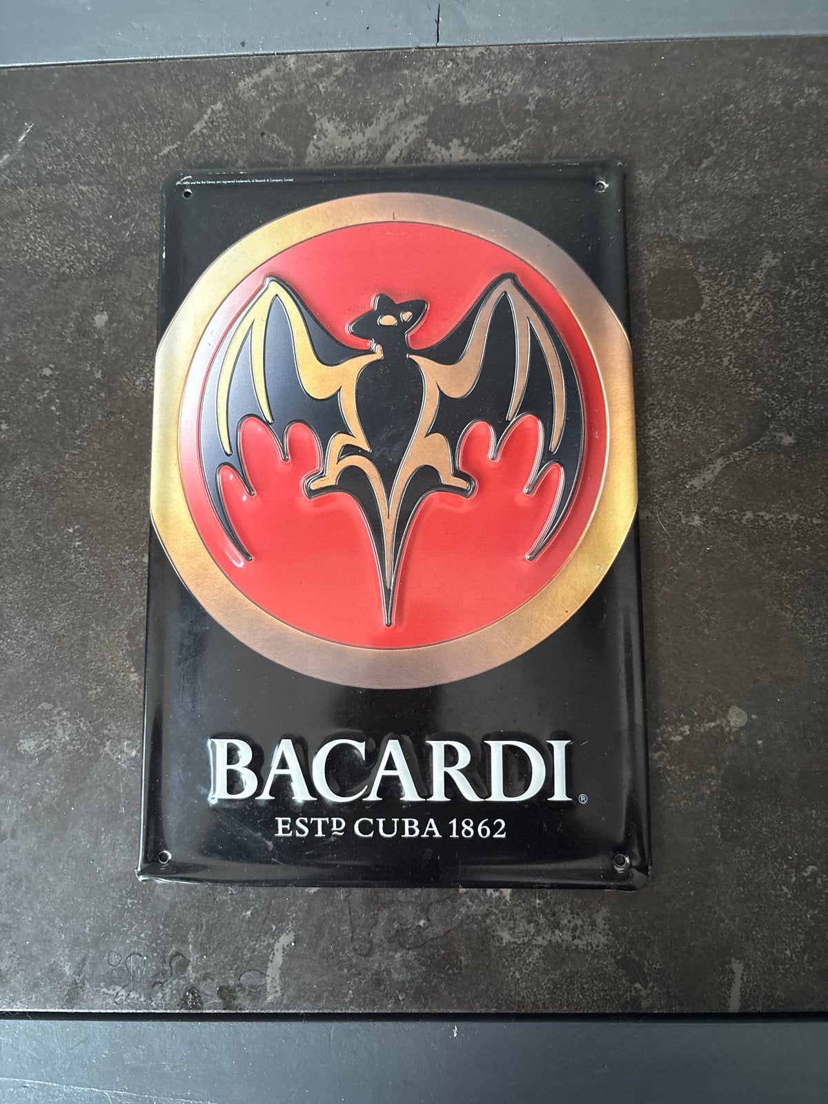 Bacardi Reclamebord - Vintage Look Metaal, Verzamelen, Merken en Reclamevoorwerpen, Ophalen, Gebruikt, Reclamebord