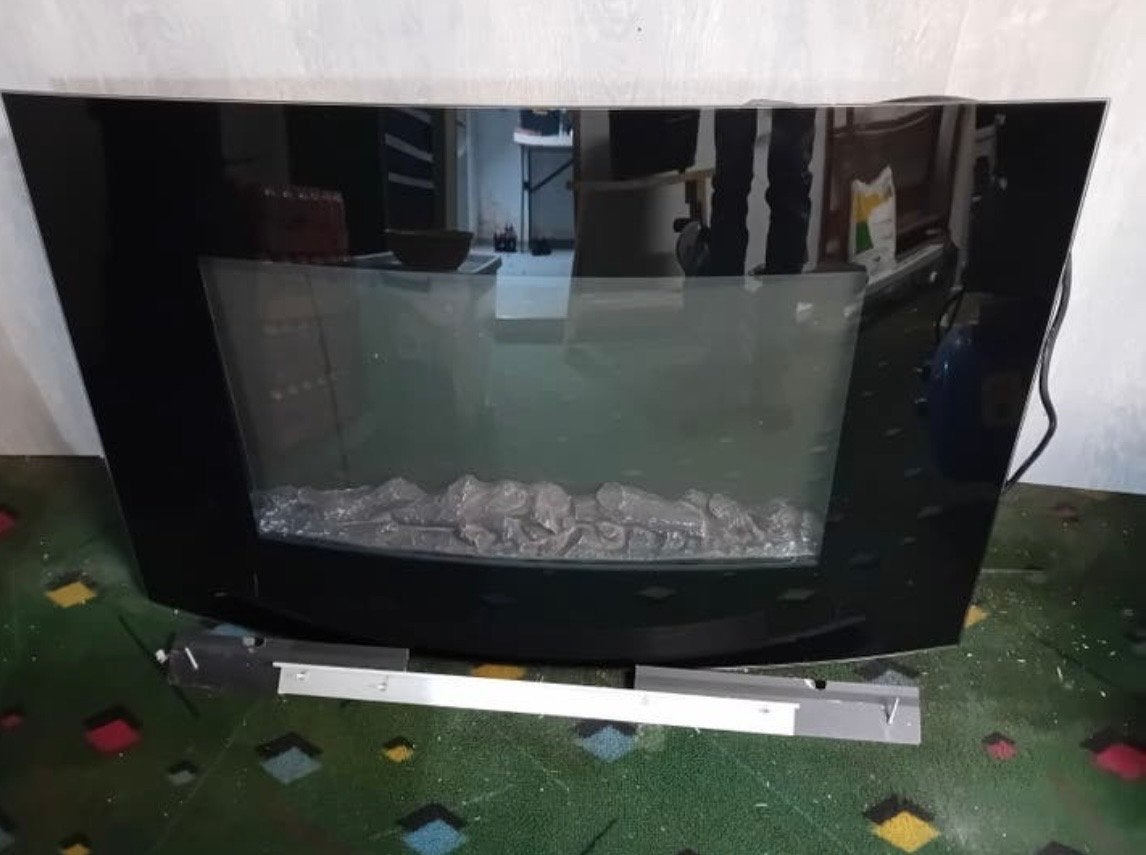 Moderne elektrische haard met afstandsbediening, Huis en Inrichting, Haarden, Ophalen, Gebruikt, Hangende haard, Elektrische haard