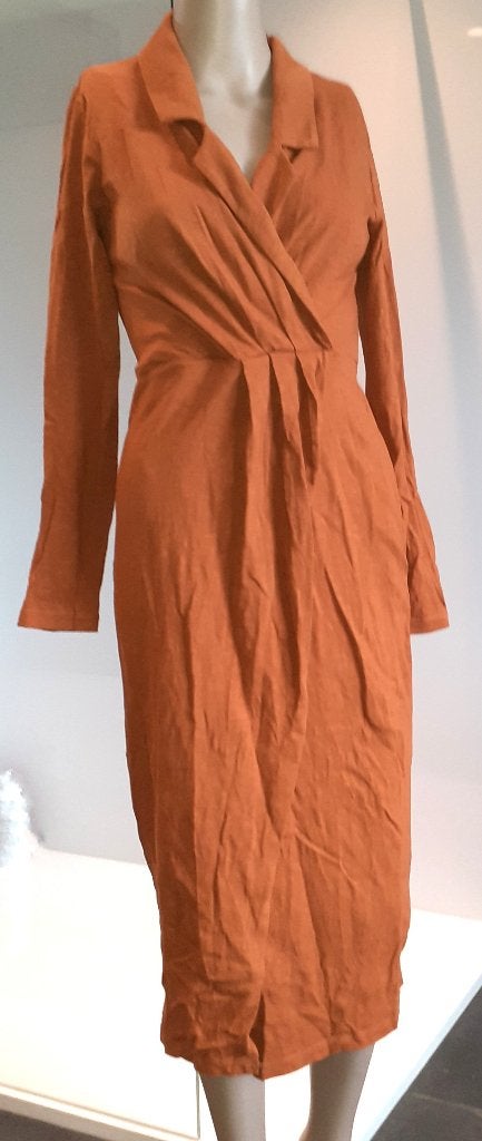 Midi jurk oranje Asos 34 XS, Nieuw, Oranje, Ophalen of Verzenden, Maat 34 (XS) of kleiner