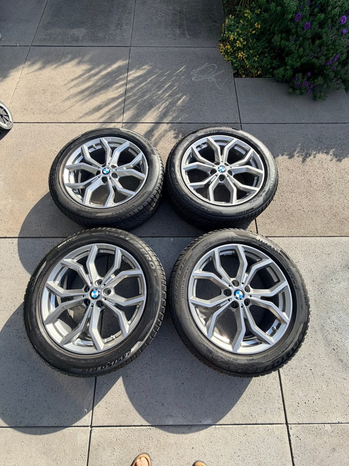Winterbanden met LM originele BMW X3 velgen, 19 inch, Banden en Velgen, Personenwagen, Gebruikt