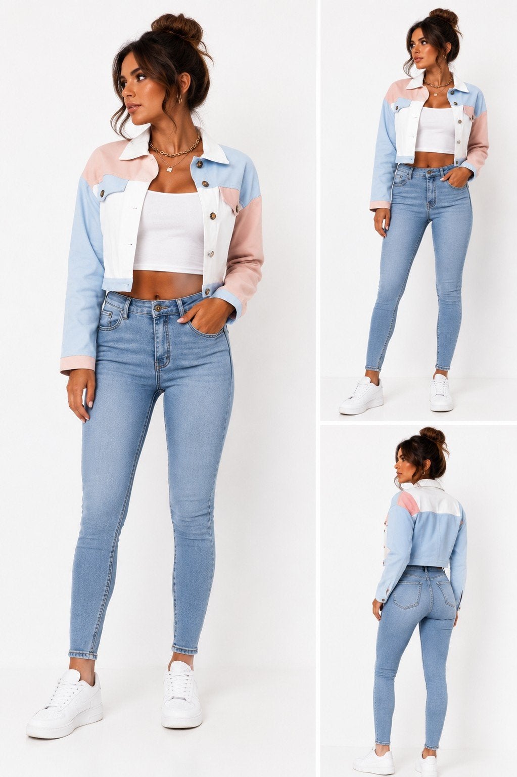 Pastelkleurige jas poederblauw roze maat xs, Onbekend, Ophalen of Verzenden, Zo goed als nieuw, Onbekend
